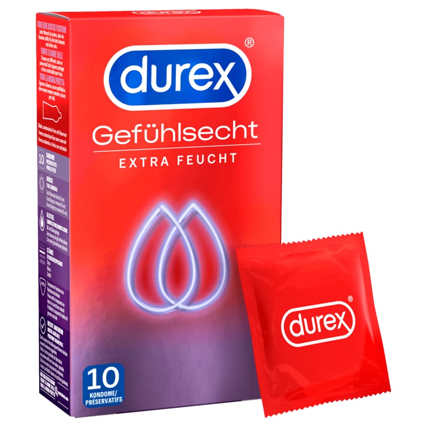 Durex Kondome Gefühlsecht Extra Feucht 10er